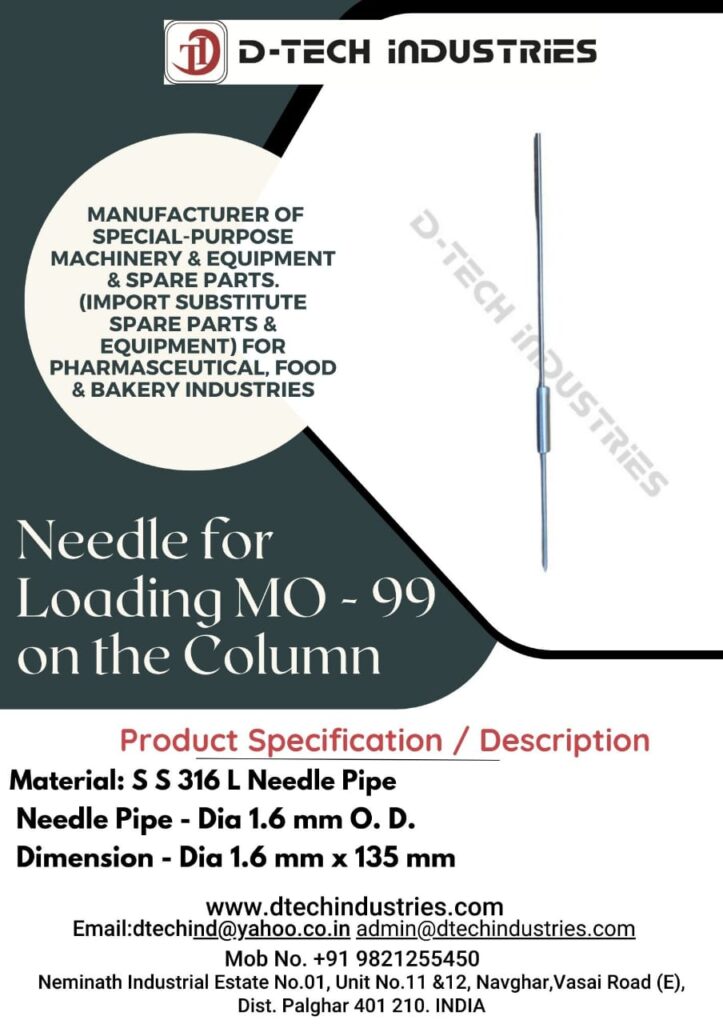 Needle for Loading MO-99 on the column